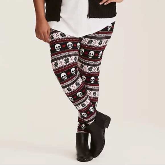 torrid Pants - Torrid Skull Fair Isle Print Sweater Leggings 1X